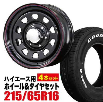 レビューを書く - Daytona-RS 16インチ×7.0J＋19 6穴 ブラック+Good Year ナスカー215/65R16C  109/107R ホワイトレター 4本セット | パーツパーク